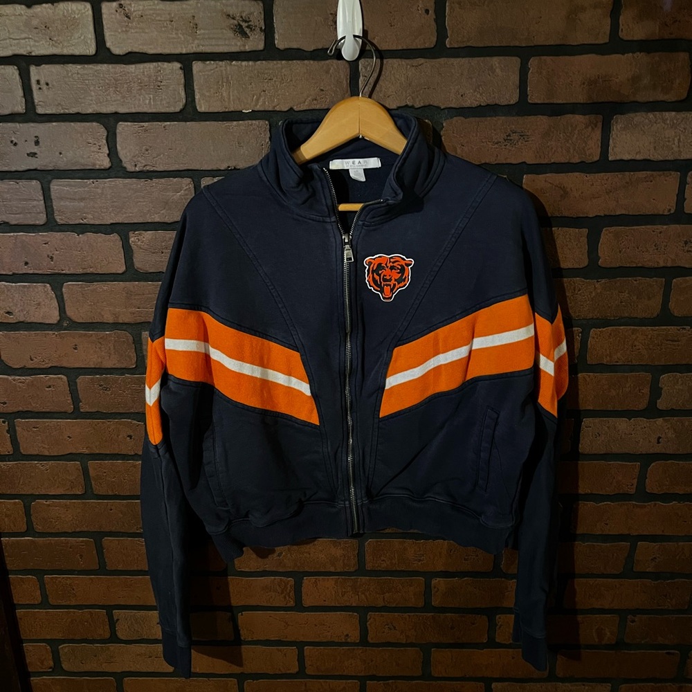 Women's Navy and Orange Zip-Up Jacket